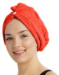 Szybkoschnący turban do włosów frotte czerwony