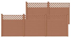 Ogrodzenie ogrodowe z kratką, WPC, 879 x 185 cm, brązowe