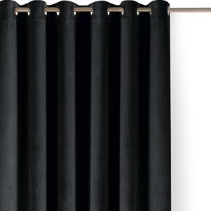 Czarna aksamitna zasłona częściowo zaciemniająca (dimout) 400x225 cm Velto – Filumi