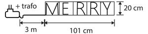Świąteczna lampa ścienna czarna MERRY z LED i timerem IP44 - Yoro