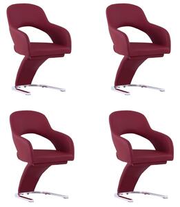 Krzesła stołowe, 4 szt., winna czerwień, sztuczna skóra