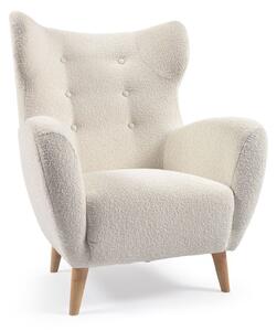 Biały fotel z materiału bouclé Patio – Kave Home