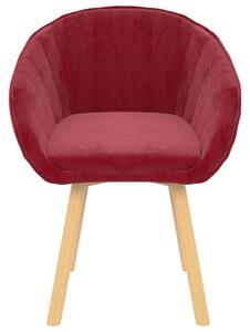 Krzesła stołowe, 6 szt., winna czerwień, aksamitne
