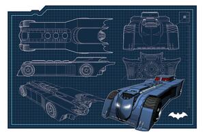 Druk artystyczny Batmobil - Blueprint