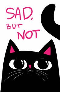 Ilustracja Black Cat with grumpy face saying, Marianna Pashchuk