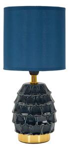 Niebieska lampa stołowa ceramiczna z tekstylnym kloszem (wysokość 30,5 cm) Pigny – Mauro Ferretti