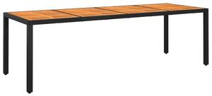 Stół ogrodowy, 250x100x75 cm, akacja i rattan PE, czarny