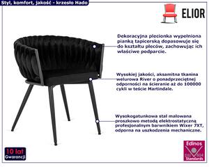 Czarne plecione krzesło z podłokietnikami - Hado