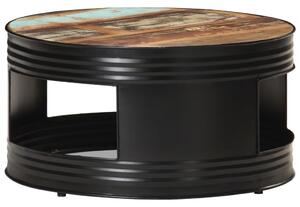Stolik kawowy, czarny, 68x68x36 cm, lite drewno z odzysku