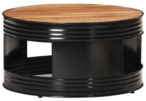 Stolik kawowy, czarny, 68x68x36 cm, lite drewno akacjowe