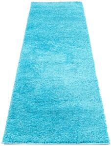 Jasnoniebieski chodnik dywanowy typu shaggy - Jafos