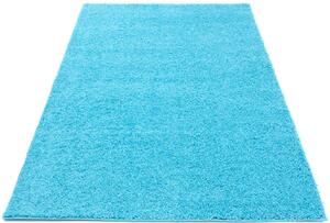 Jasnoniebieski jednokolorowy dywan shaggy - Azos