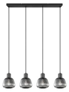 Czarna lampa wisząca ze szklanym kloszem ø 15 cm Tarifa – Trio