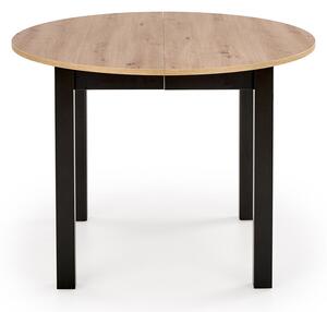 Okrągły stół rozkładany Neryt 102-142x102 cm - dąb artisan / czarny