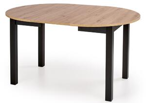 Okrągły stół rozkładany Neryt 102-142x102 cm - dąb artisan / czarny