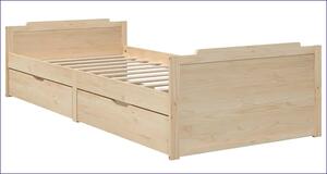 Sosnowe pojedyncze łóżko z szufladami 90x200 - Haver