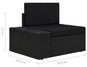 Zestaw Mebli Ogrodowych Komplet Wypoczynkowy Z Poduszkami 5-Częściowy Czarny Rattan Na Taras Balkon Ogród
