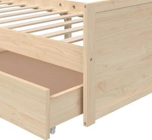 Sosnowe pojedyncze łóżko z szufladami 90x200 - Haver