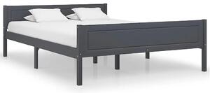 Szare sosnowe dwuosobowe łóżko 160x200 - Siran 6X