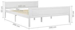 Białe dwuosobowe łóżko drewniane 160x200 - Siran 6X