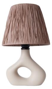 Beżowa lampa stołowa z kloszem plecionki papierowej (wysokość 40 cm) Serin – Opviq lights