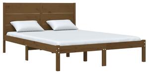 Drewniane łóżko małżeńskie miodowy brąz 140x200 - Gunar 5X