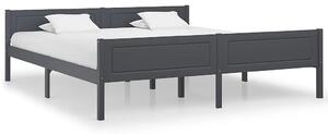 Szare podwójne łóżko z litego drewna 180x200 - Siran 7X