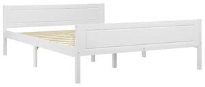 Białe dwuosobowe łóżko drewniane 160x200 - Siran 6X