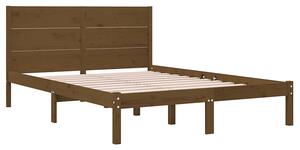 Drewniane łóżko małżeńskie miodowy brąz 140x200 - Gunar 5X