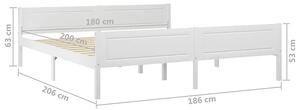 Białe drewniane podwójne łóżko 180x200 - Siran 7X