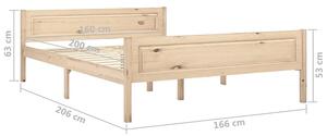 Małżeńskie łóżko z litego drewna sosny 160x200 - Siran 6X