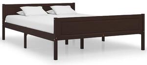 Sosnowe dwuosobowe łóżko ciemny brąz 140x200 - Siran 5X