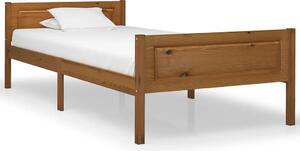 Drewniane jednoosobowe łóżko miodowy brąz 100x200 - Siran 3X