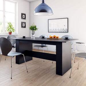 Stół jadalniany, czarny, 180x90x76 cm, materiał drewnopochodny