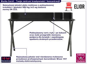 Czarne minimalistyczne biurko z przegródkami - Cornii