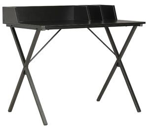 Czarne minimalistyczne biurko z przegródkami - Cornii