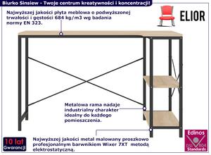 Metalowe biurko narożne czarny + dąb - Sinsiew