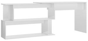 Narożne biurko komputerowe biały połysk - Annero