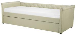 Rama łóżka wysuwanego z tkaniny beżowe nowoczesne 80 x 200 cm Libourne Beliani