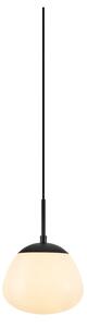 Czarno-biała lampa wisząca ze szklanym kloszem ø 18 cm Rise – Markslöjd