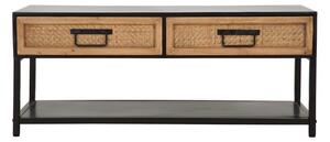 Czarno-naturalna metalowa szafka pod TV 95x38x38 cm Hanoi – Mauro Ferretti