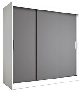 Szafa przesuwna 200 cm biały+ antracyt K3-S05