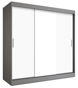 Szafa przesuwna 200 cm antracyt + biały P4-L32