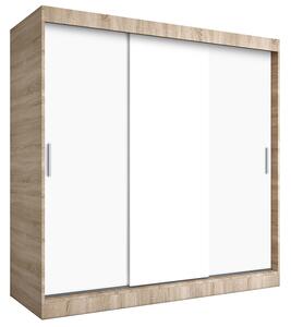Szafa przesuwna 200 cm dąb sonoma + biały H5-W05