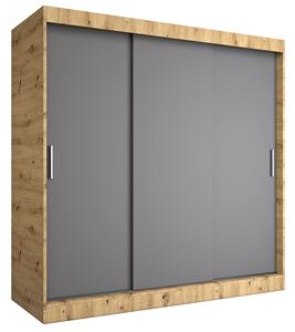 Szafa przesuwna 200 cm dąb artisan + antracyt A3-G48