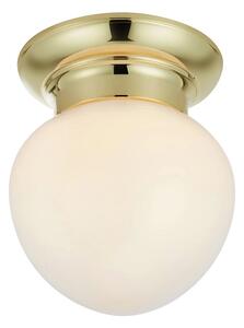 Lampa sufitowa w biało-mosiężnym kolorze ze szklanym kloszem Ronda – Markslöjd