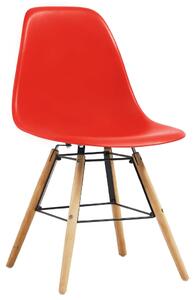 Krzesła stołowe, 2 szt., czerwone, plastik