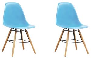Krzesła stołowe, 2 szt., niebieskie, plastik