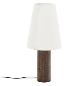 Biała/w ciemnym naturalnym kolorze lampa stojąca z tekstylnym kloszem (wysokość 110 cm) Marga – Kave Home