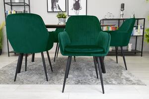 Zielone aksamitne krzesło LUGO